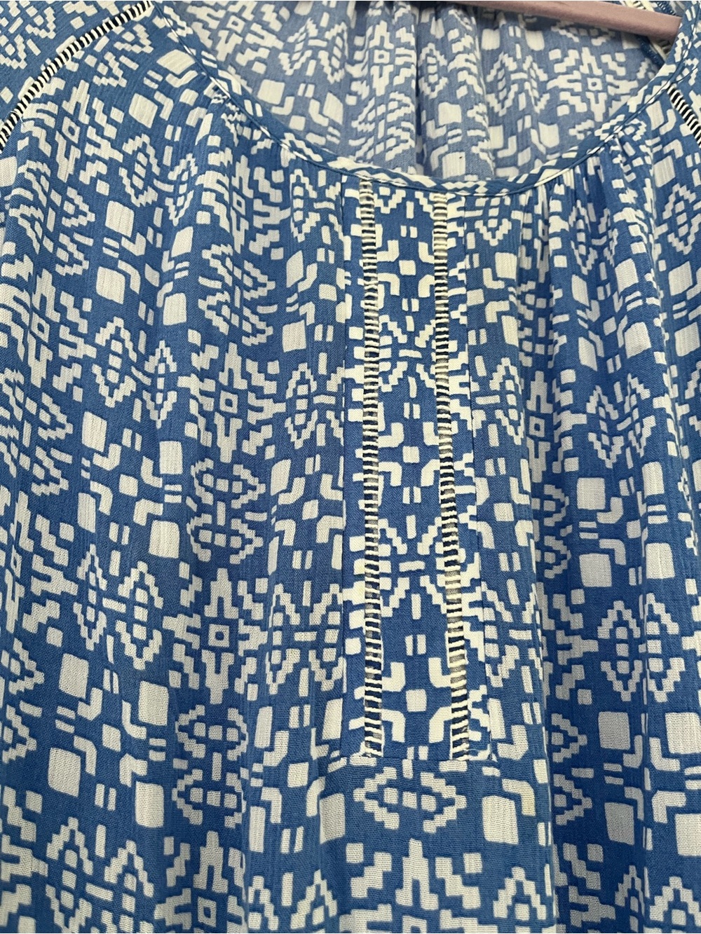 Southern Tide Whitnee Blue White Performance Geometric Pattern Dress Sz Medium - Picture 4 of 10